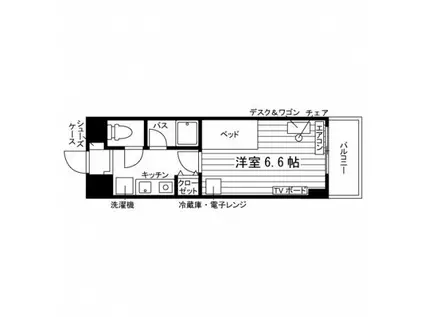学生会館 フラッツ福岡1(1K/8階)の間取り写真