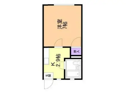 フラッツK(1K/1階)の間取り写真