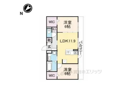 花水木3(2LDK/3階)の間取り写真