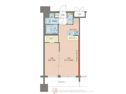 プレジオ東三国(1LDK/4階)の間取り写真