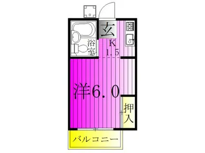 コートドール柏(1K/1階)の間取り写真