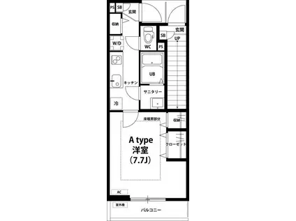 リブリ・ダーシェンカ(1K/1階)の間取り写真