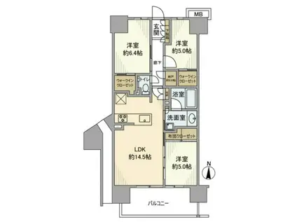 メイツ深川住吉(3LDK/9階)の間取り写真