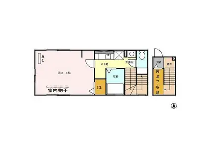 彩-AJA(1K/2階)の間取り写真
