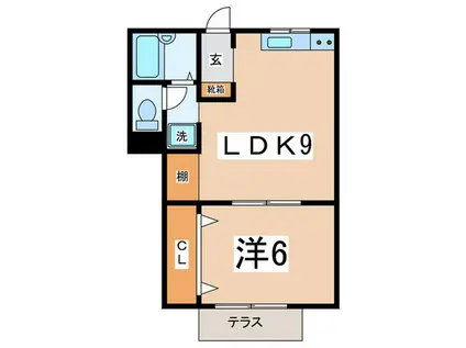 スワチョウアーバンハウスB(1LDK/1階)の間取り写真