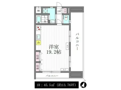 リードレジデンス成城学園前(ワンルーム/3階)の間取り写真