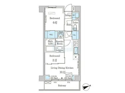 インスタイルレジデンス本駒込(2LDK/5階)の間取り写真