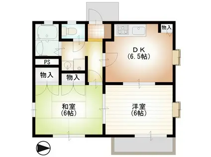 フォンテグローボA(2DK/2階)の間取り写真