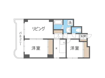 メルバN14(2LDK/7階)の間取り写真