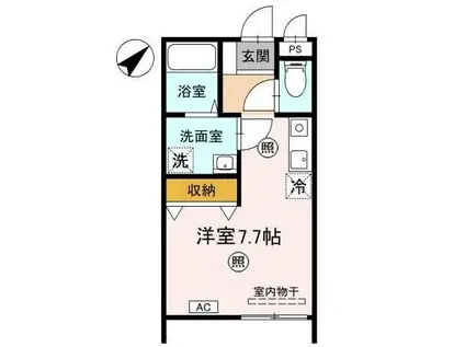 シーズンコートフェミーナ(ワンルーム/1階)の間取り写真