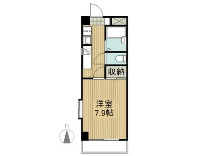 エアロスペース鶴田(1K/4階)の間取り写真