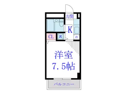 伊坂第二ビル(ワンルーム/4階)の間取り写真