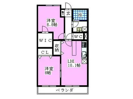 シャルマン・コート(2LDK/1階)の間取り写真