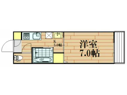 コスモハウス(1K/2階)の間取り写真