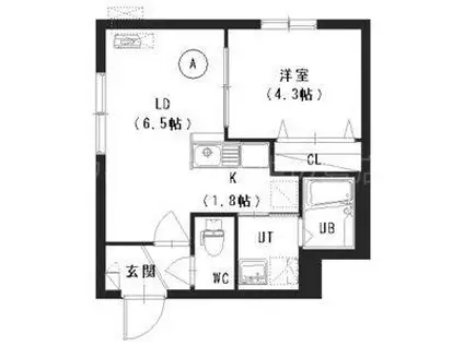 コローレ澄川3-1(1LDK/4階)の間取り写真