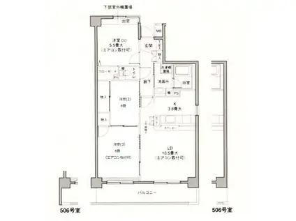 スミスあおやま(3LDK/5階)の間取り写真