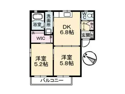 メゾン・ド・マシィ(2DK/2階)の間取り写真
