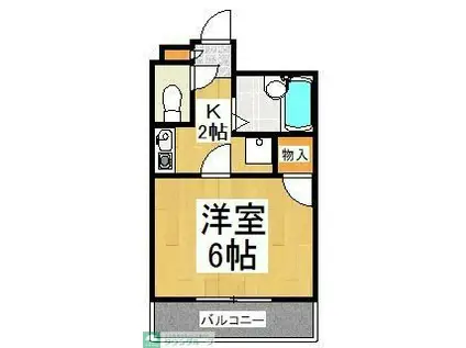 ノースビレッジII(1K/2階)の間取り写真