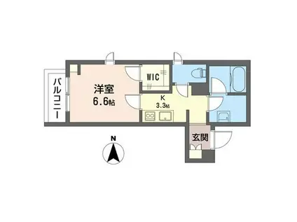 ウィズ元住吉(1K/1階)の間取り写真