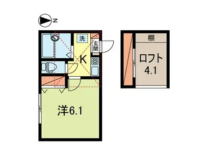エクセルフォルム新高円寺(1K/2階)の間取り写真