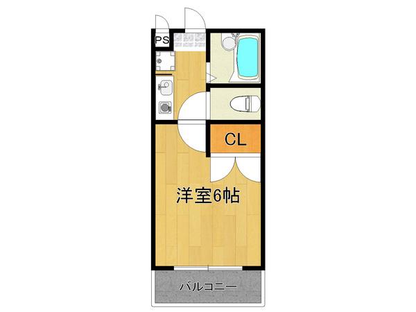 ＪＲ東海道本線 立花駅 徒歩9分 3階建 築30年(1K/3階)の間取り写真