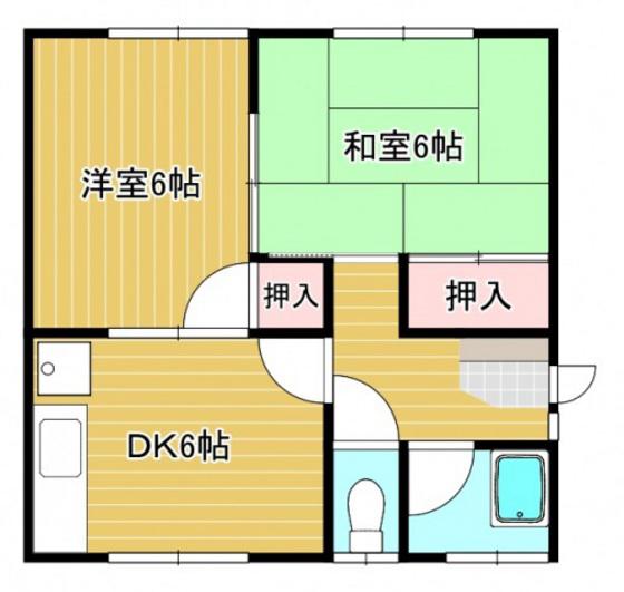 三宅第一アパート(2DK/2階)の間取り写真