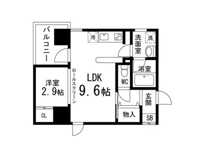 カーサヴェルデ仙台西公園(1LDK/7階)の間取り写真