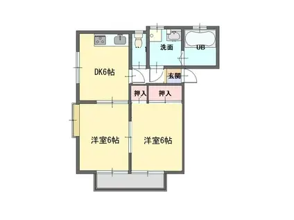 TOMハイツ(2DK/2階)の間取り写真