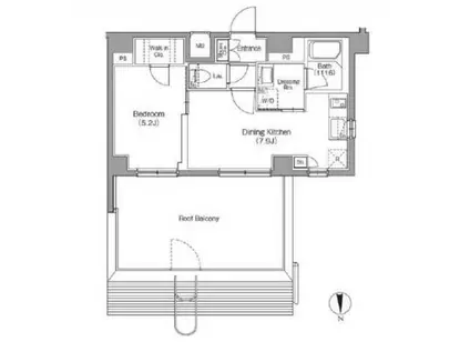 ボアビスタ門前仲町(1DK/10階)の間取り写真