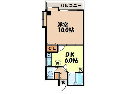 マイルーム梁川(1DK/4階)の間取り写真