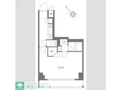 ケーディーエックスレジデンス豊洲(1K/6階)の間取り写真