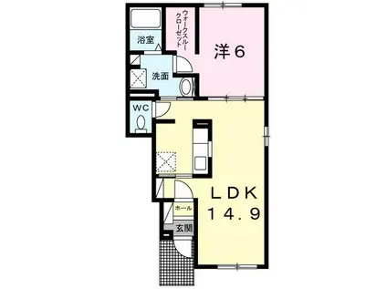 スマイル ハウス(1LDK/1階)の間取り写真