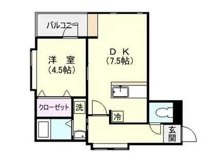 ルモンド(1DK/3階)の間取り写真