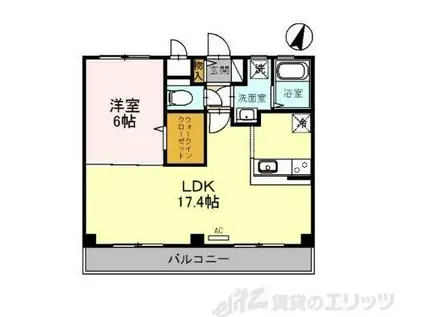 東華苑コーポ(1LDK/2階)の間取り写真