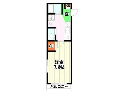 コスモス大井町(1K/3階)の間取り写真