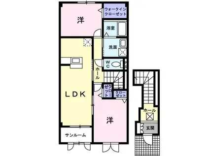 サン ローレルIII(2LDK/2階)の間取り写真