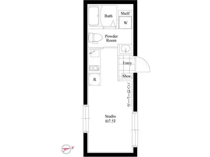 CASA FERIO(ワンルーム/5階)の間取り写真