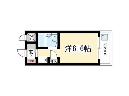 カーサ上社(ワンルーム/1階)の間取り写真
