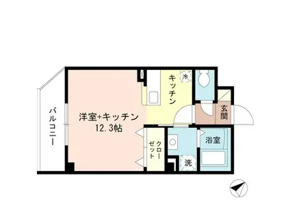 レンブラント戸田公園(ワンルーム/1階)の間取り写真