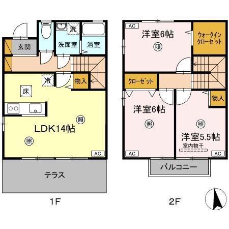 ROYALGARDENCASAHARA(3LDK/1階)の間取り写真