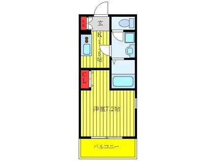 BRILLIANT HASUNE(1K/3階)の間取り写真