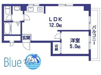 広田ビル(1LDK/2階)の間取り写真