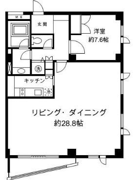 H&M南青山イースト(1LDK/2階)の間取り写真