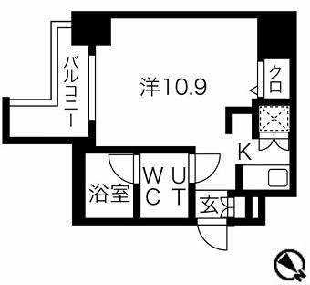 スパシエステージ池袋西(ワンルーム/8階)の間取り写真