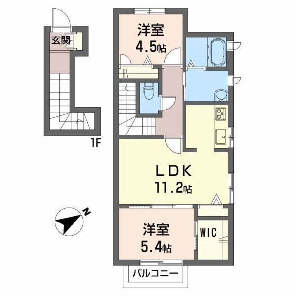 バレモレラ(2LDK/2階)の間取り写真