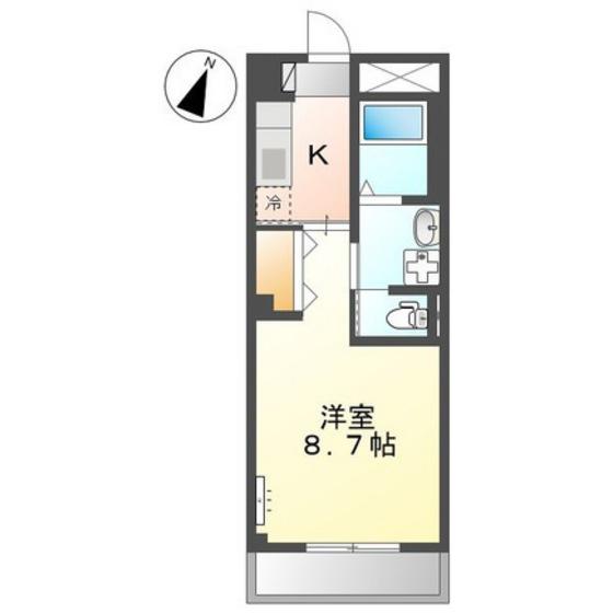 リバレイン東原(1K/2階)の間取り写真