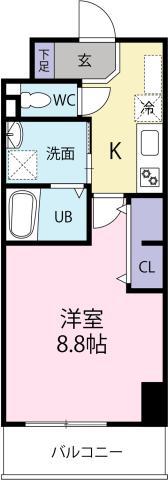 K-クレスト西新町(1K/7階)の間取り写真
