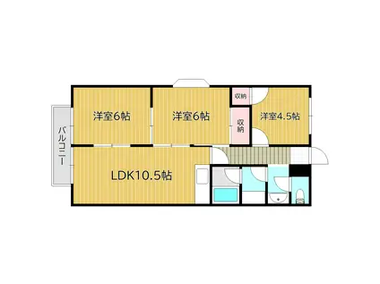ローレルコート福島(3LDK/2階)の間取り写真