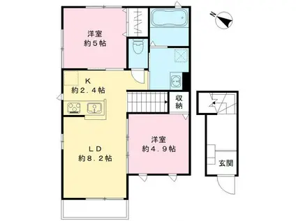 MAISON LAUREL(2LDK/2階)の間取り写真