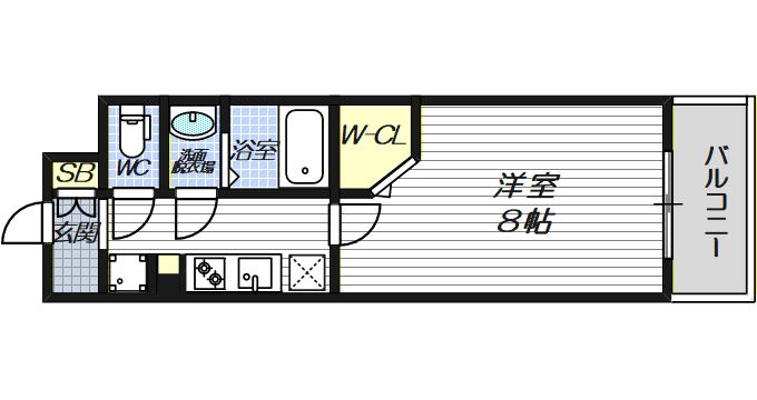ミラージュパレス大阪ドームPROSPER(1K/4階)の間取り写真